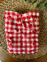 Load image into Gallery viewer, Red Gingham One Size Pocket Diaper
