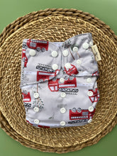 Load image into Gallery viewer, Fire Engine Pocket Diaper
